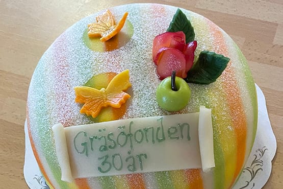 Tårta från Gräsöfondens 30-årsfirande